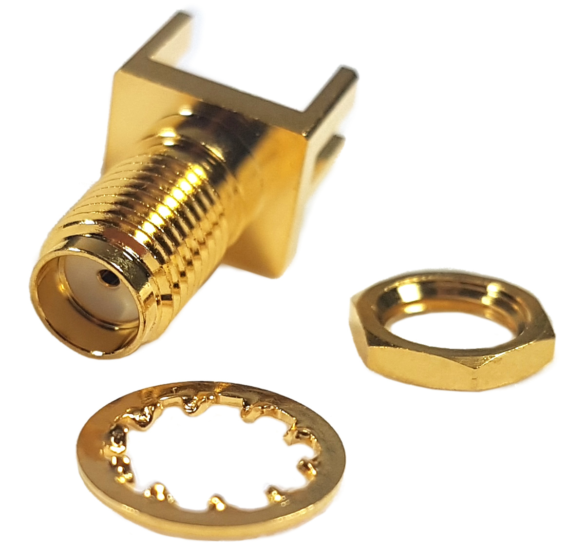 Złącze Sma (F) Krawędziowe Proste, 50 Ohm, Do Pcb