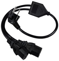 Przewód Zasilający Cee7/7-2Xc13 30Cm+2X30Cm Czarny